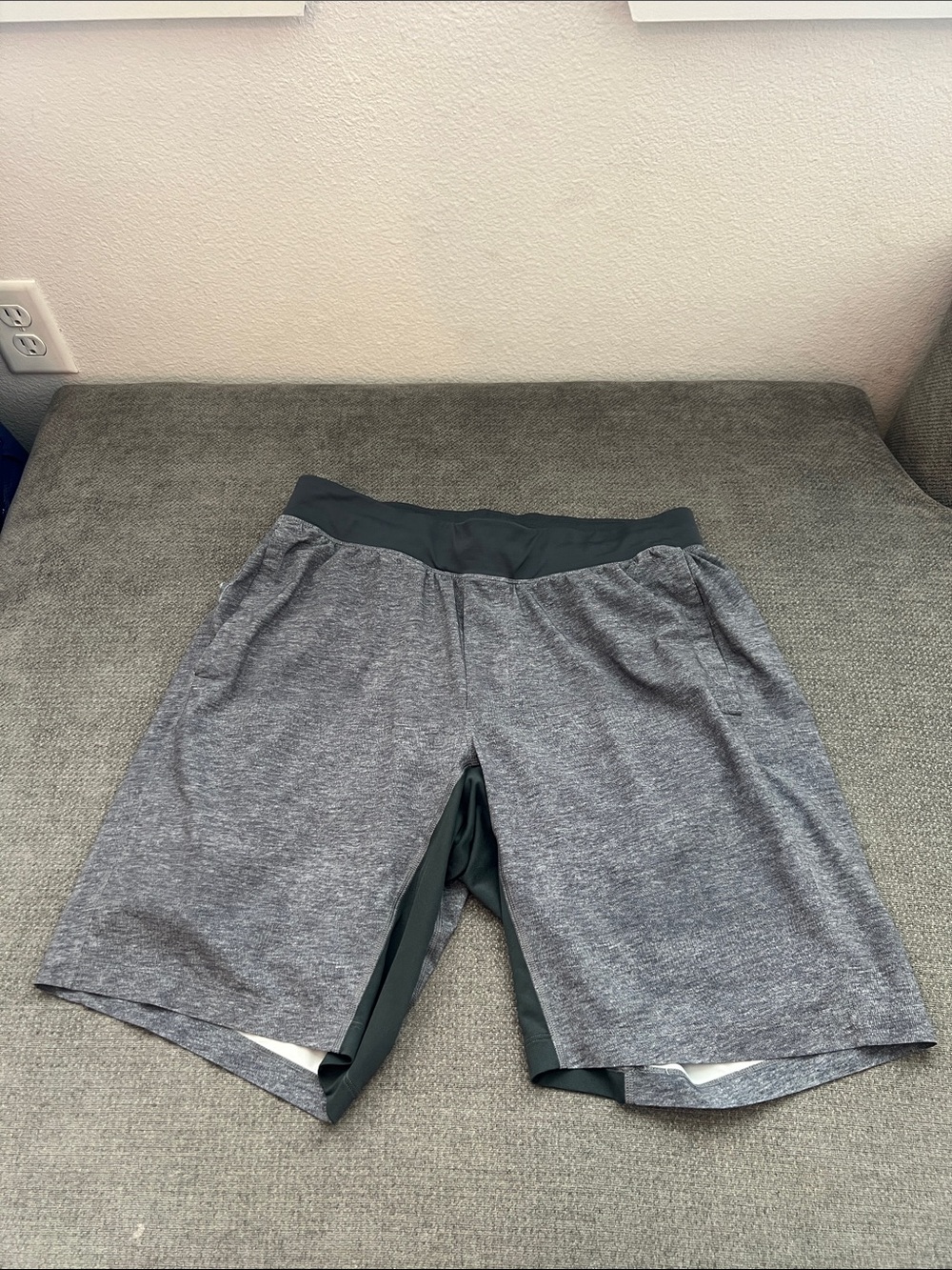 lululemon athletica Gray Men's Athletic Shorts with Dark Waistband